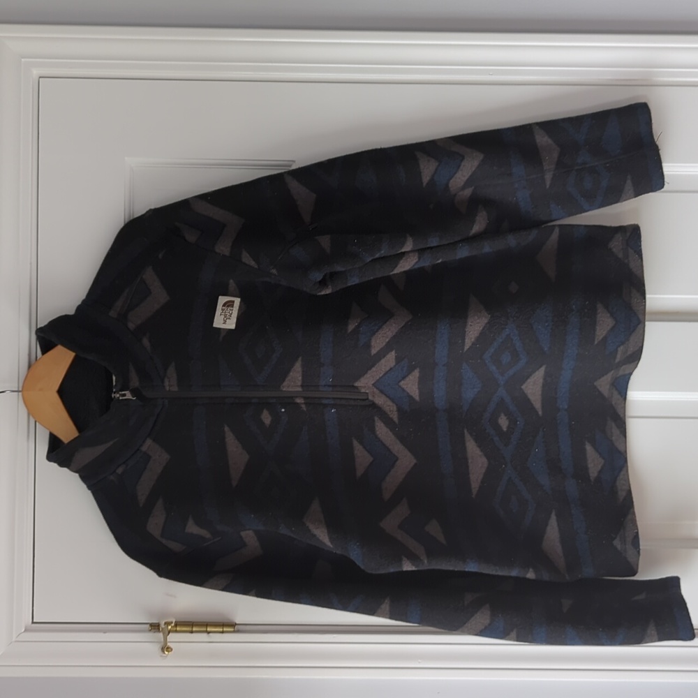 The North Face Black and Gray Zip-Up Sweater